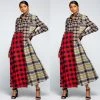 Social Butterfly Collection Dresses Multi Color Check Pattern Maxi Shirt Dress