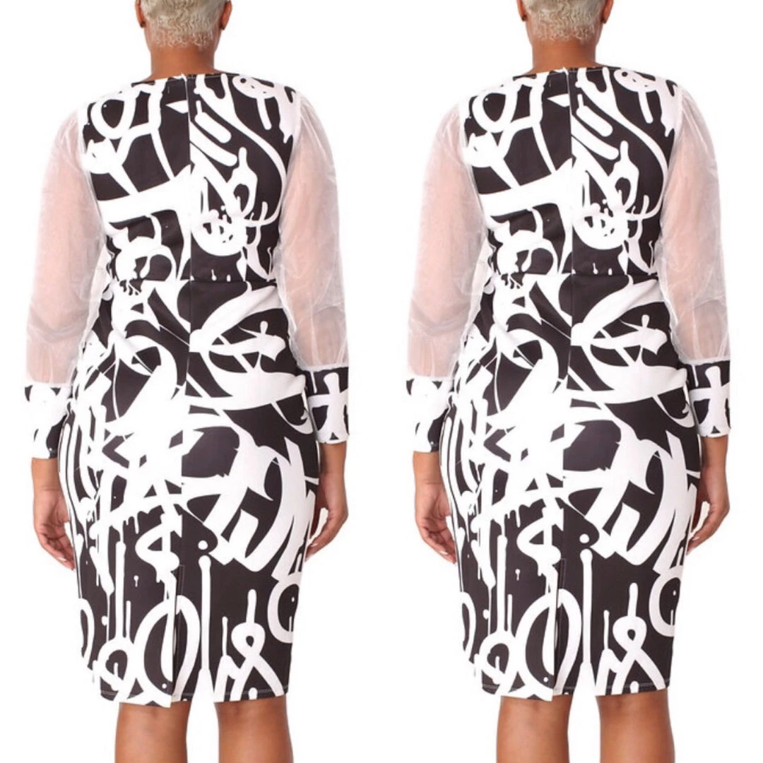 Social Butterfly Collection New Arrivals Black White Abstract Print Fitted Dress 8 Social Butterfly Collection New Arrivals Black White Abstract Print Fitted Dress