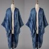 Social Butterfly Collection Denim Blue Tie Dye Kimono Sleeve Sheer Duster