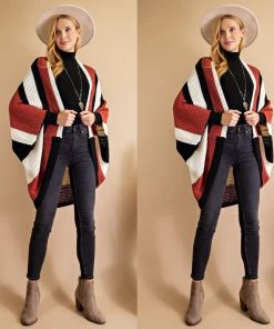 Social Butterfly Collection Bold Multi Color Loose Fit Cardigan Sale