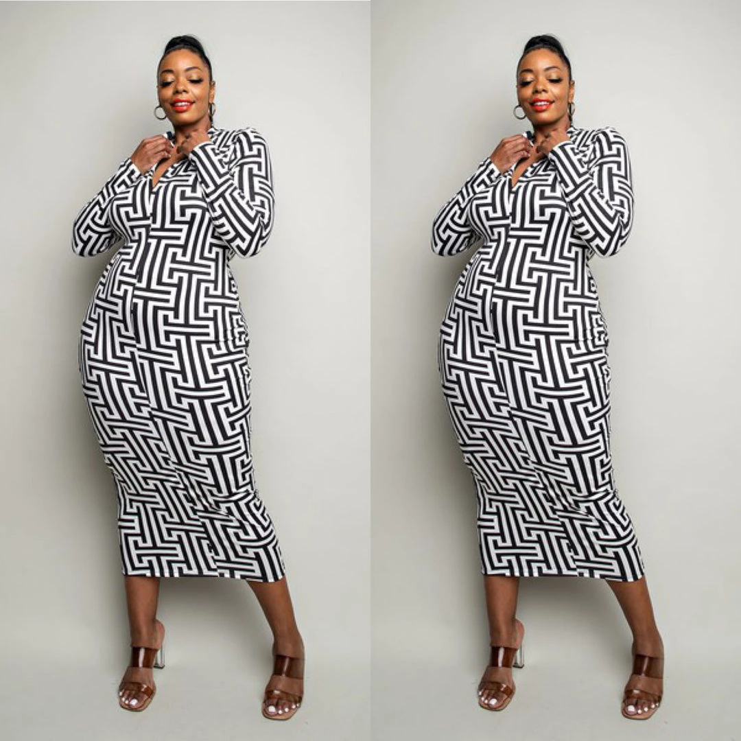 Social Butterfly Collection New Arrivals Black White Abstract Print Mid Length Dress 8 Social Butterfly Collection New Arrivals Black White Abstract Print Mid Length Dress