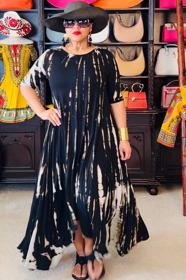 Social Butterfly Collection New Arrivals Black Taupe Tie Dye Handkerchief Dress 14 Social Butterfly Collection New Arrivals Black Taupe Tie Dye Handkerchief Dress