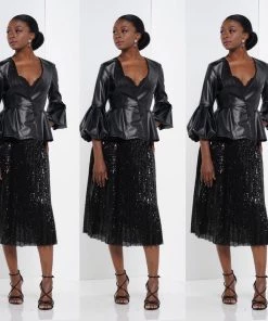 Social Butterfly Collection Black Puffy Sleeve Faux Leather Jacket Sale 33 Social Butterfly Collection Black Puffy Sleeve Faux Leather Jacket Sale