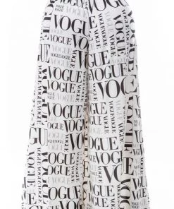 Social Butterfly Collection White Black Vogue Print Palazzo Pants New Arrivals