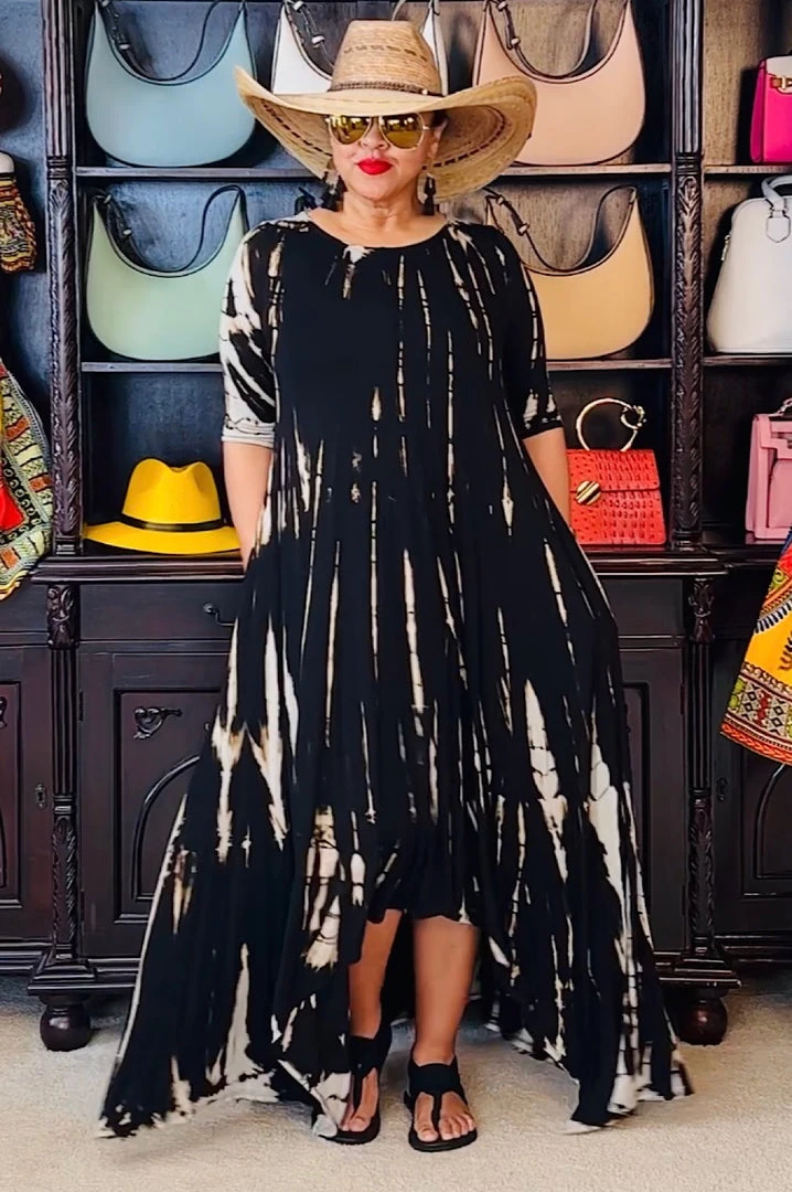 Social Butterfly Collection New Arrivals Black Taupe Tie Dye Handkerchief Dress 23 Social Butterfly Collection New Arrivals Black Taupe Tie Dye Handkerchief Dress