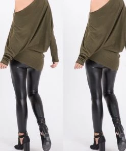 Social Butterfly Collection Black Faux Leather Liquid Leggings 24 Social Butterfly Collection Black Faux Leather Liquid Leggings