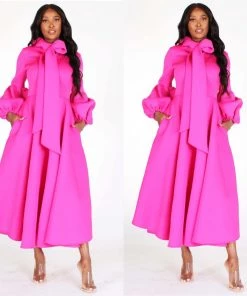 Social Butterfly Collection Pretty In Pink Necktie Mid Length Dress New Arrivals