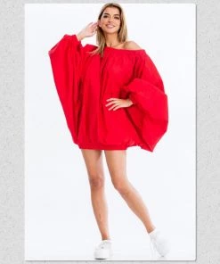 Social Butterfly Collection Red Boho Style Dress Top