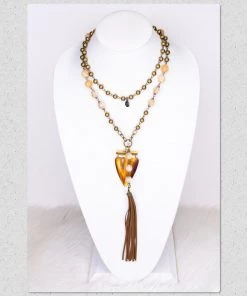 Social Butterfly Collection Arrowhead Pendant Tassel Necklace