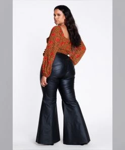Social Butterfly Collection Black Faux Leather Bell Bottom Pants Plus Sizes 21 Social Butterfly Collection Black Faux Leather Bell Bottom Pants Plus Sizes