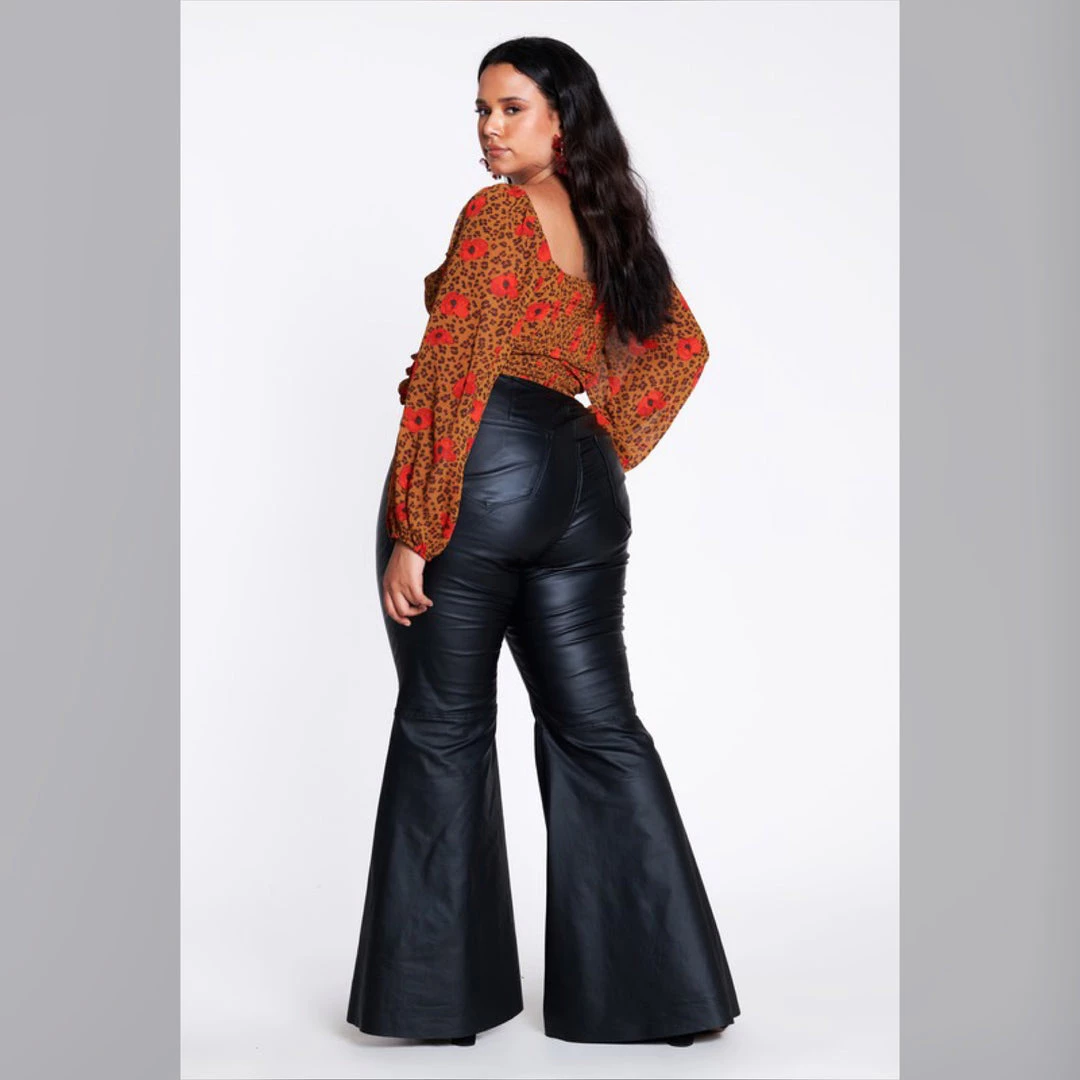 Social Butterfly Collection Black Faux Leather Bell Bottom Pants Plus Sizes 11 Social Butterfly Collection Black Faux Leather Bell Bottom Pants Plus Sizes