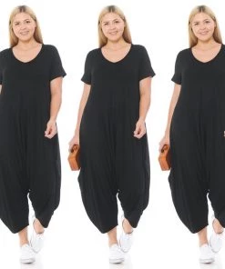 Social Butterfly Collection Black Plus Size Romper Jumpsuit New Arrivals