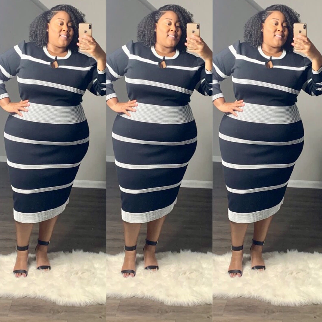 Social Butterfly Collection Jersey Knit Navy Blue White Midi Dress 6 Social Butterfly Collection Jersey Knit Navy Blue White Midi Dress