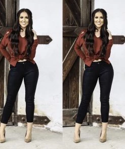 Social Butterfly Collection Black Plus Size Shiny Skinny Jeans