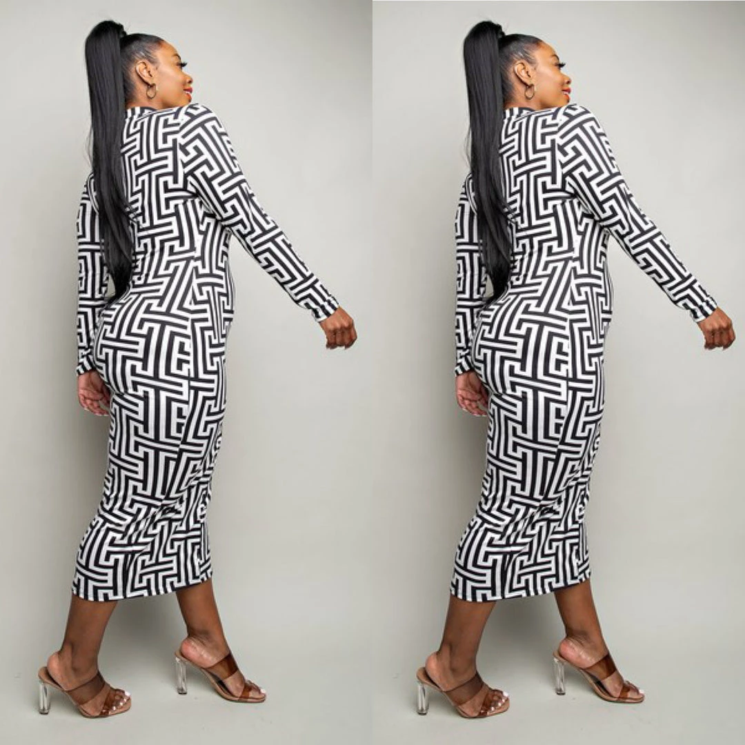 Social Butterfly Collection New Arrivals Black White Abstract Print Mid Length Dress 5 Social Butterfly Collection New Arrivals Black White Abstract Print Mid Length Dress