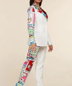 Social Butterfly Collection New Arrivals Color Block Plus Size Two Piece Pant Suit