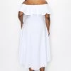 Social Butterfly Collection White Off The Shoulder High Low Dress