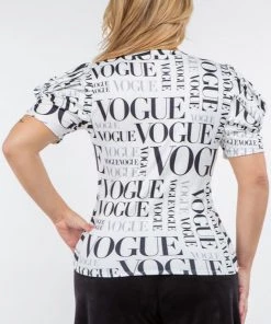 Social Butterfly Collection White Black Vogue Print Top New Arrivals