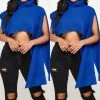 Social Butterfly Collection Accessories Royal Blue Asymmetrical Sweater Scarf