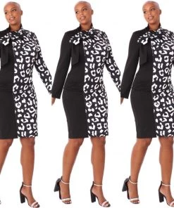 Social Butterfly Collection Color Block Black White Print Fitted Neck Tie Dress 10 Social Butterfly Collection Color Block Black White Print Fitted Neck Tie Dress