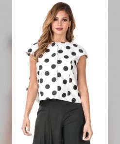Social Butterfly Collection White Black Polka Dot Cascading Back Jacket 17 Social Butterfly Collection White Black Polka Dot Cascading Back Jacket