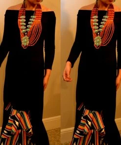 Social Butterfly Collection New Arrivals Black Multi Print Ruffle Wide Leg Pants