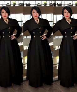 Social Butterfly Collection Beautiful Black Long Duster Coat Dress New Arrivals