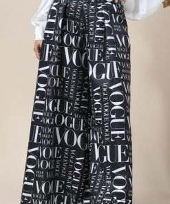 Social Butterfly Collection Black White Vogue Print Palazzo Pants New Arrivals