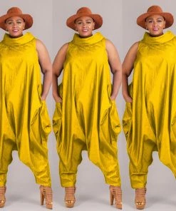 Social Butterfly Collection Yellow Boho Jumpsuit Can Also Be Worn As A Maxi Dress New Arrivals