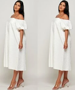 Social Butterfly Collection New Arrivals Textured Cold Shoulder Off White Dress 17 Social Butterfly Collection New Arrivals Textured Cold Shoulder Off White Dress