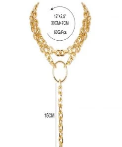Social Butterfly Collection New Arrivals Gold Circle Detail Link Chain Necklace