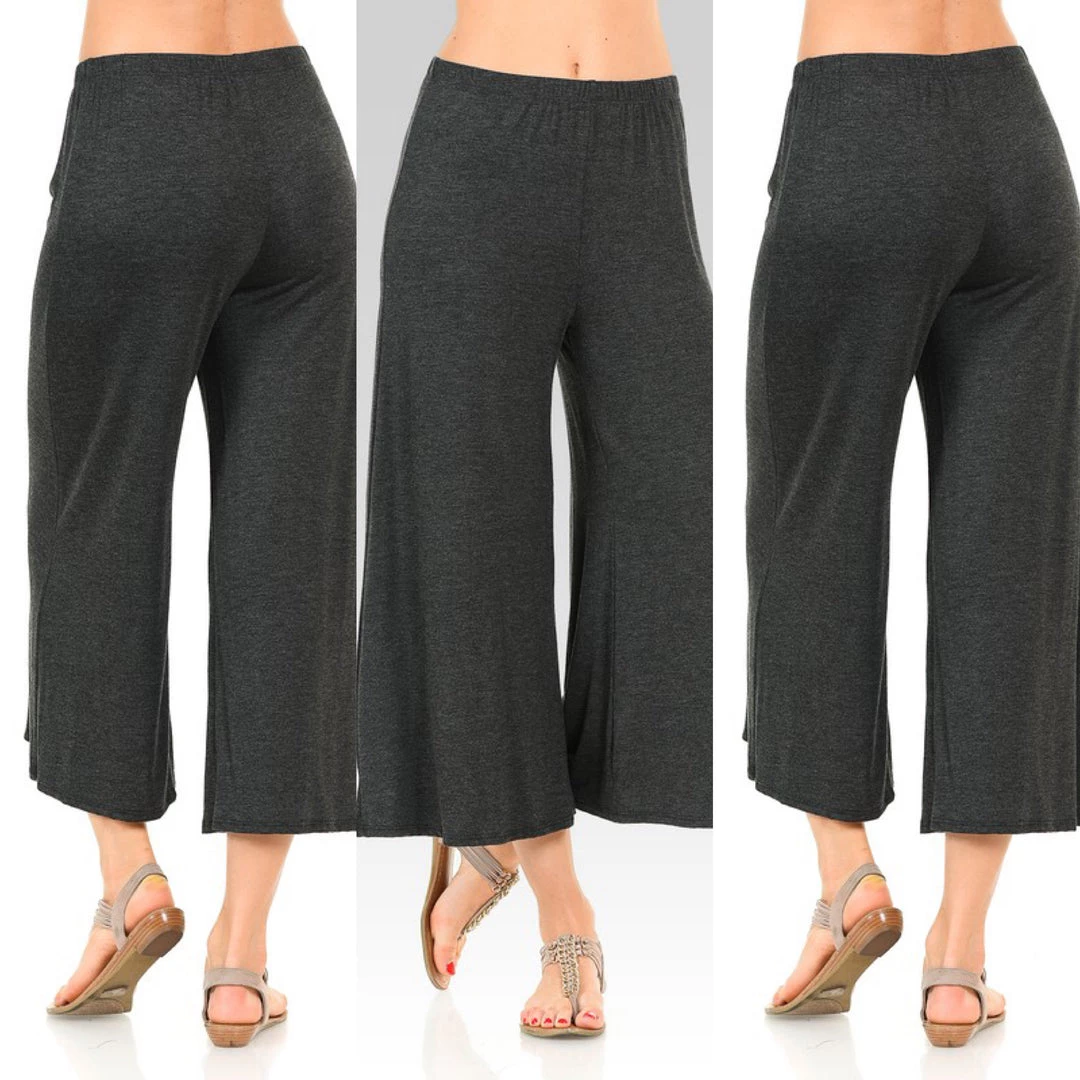 Social Butterfly Collection Plus Size Gray Culotte Pants 6 Social Butterfly Collection Plus Size Gray Culotte Pants