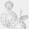 Social Butterfly Collection Sale Clip On Silver Basket Weave Earrings