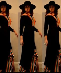 Social Butterfly Collection New Arrivals Black Multi Print Ruffle Wide Leg Pants