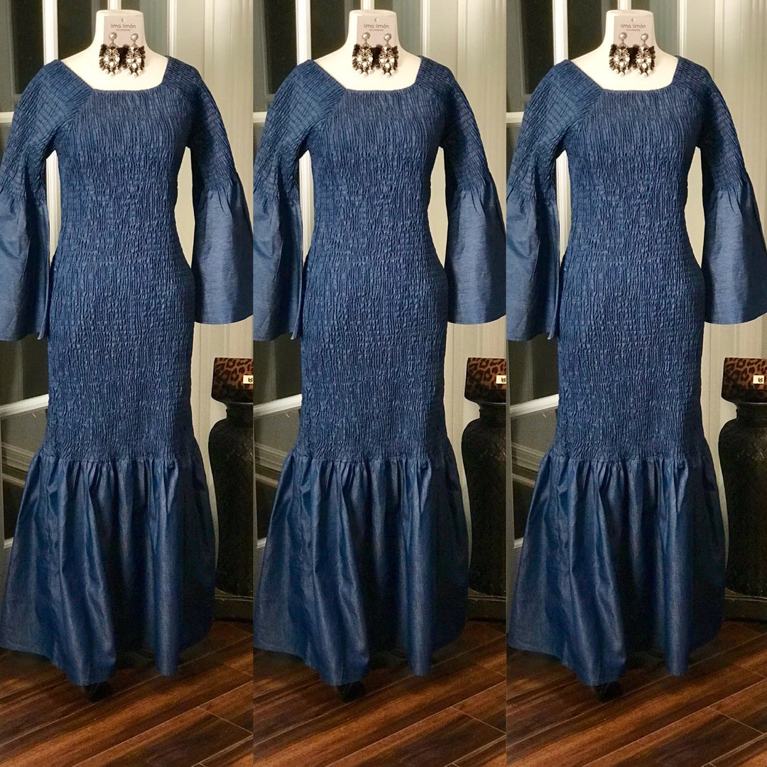 Social Butterfly Collection Beautiful Mermaid Style Kimono Sleeve Denim Blue Jean Dress New Arrivals 4 Social Butterfly Collection Beautiful Mermaid Style Kimono Sleeve Denim Blue Jean Dress New Arrivals