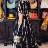 Social Butterfly Collection New Arrivals Black Taupe Tie Dye Handkerchief Dress