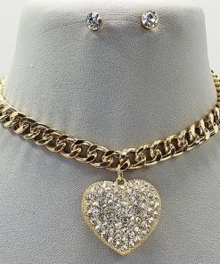 Social Butterfly Collection New Arrivals Bling Puff Heart Necklace