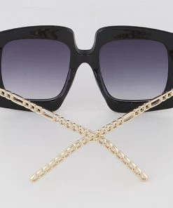 Social Butterfly Collection New Arrivals Gold Chain Link Detail Sunshades