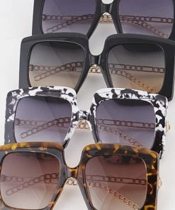 Social Butterfly Collection New Arrivals Gold Chain Link Detail Sunshades