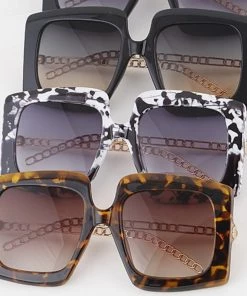 Social Butterfly Collection New Arrivals Gold Chain Link Detail Sunshades