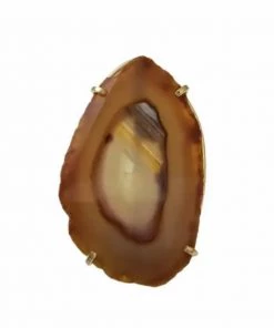 Social Butterfly Collection New Arrivals Agate Stone Gold Adjustable Ring