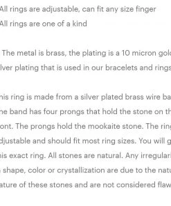 Social Butterfly Collection New Arrivals Agate Stone Gold Adjustable Ring