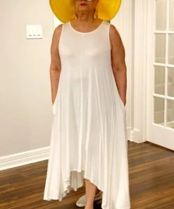 Social Butterfly Collection Off White High Low Hemline Dress New Arrivals