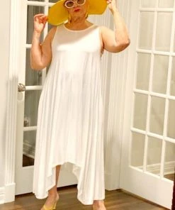 Social Butterfly Collection Off White High Low Hemline Dress New Arrivals