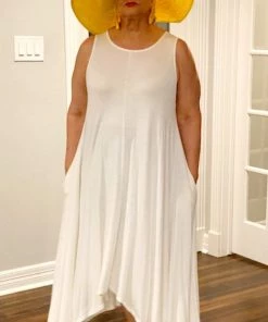 Social Butterfly Collection Off White High Low Hemline Dress New Arrivals