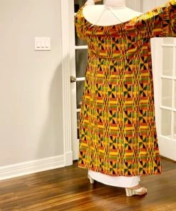 Social Butterfly Collection Yellow Orange African Print Kimono Duster