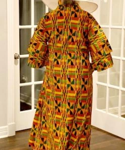 Social Butterfly Collection Yellow Orange African Print Kimono Duster