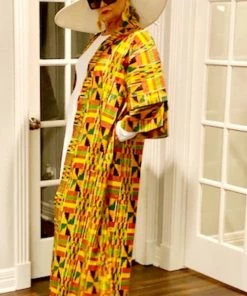 Social Butterfly Collection Yellow Orange African Print Kimono Duster