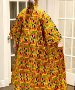 Social Butterfly Collection Yellow Orange African Print Kimono Duster