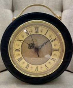 Social Butterfly Collection Black Retro Style Clock Handbag Accessories
